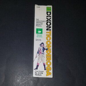 VTG Dixon Ticonderoga #2 No. 2-5/10 Med Wood Pencil (12 ct) 1388 Ethan Allen Box